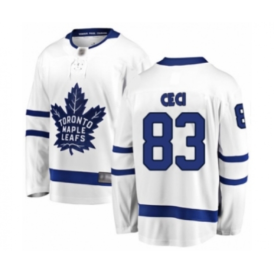 Men's Toronto Maple Leafs #83 Cody Ceci Authentic White Away Fanatics Branded Breakaway Hockey Jersey - Ujersey