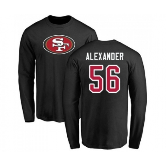 Football San Francisco 49ers #56 Kwon Alexander Black Name & Number Logo Long Sleeve T-Shirt - Ujersey