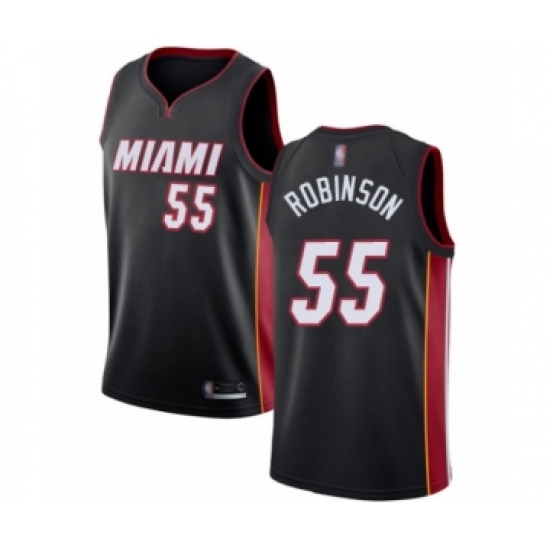 Youth Miami Heat #55 Duncan Robinson Swingman Black Basketball Jersey - Icon Edition - Ujersey