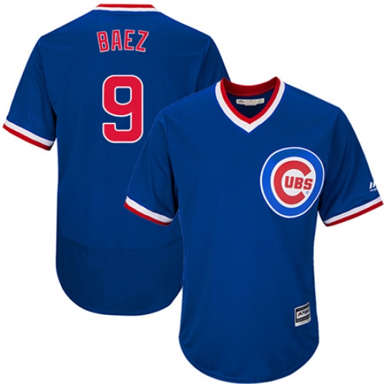 Men's Majestic Chicago Cubs #9 Javier Baez Royal Blue Flexbase Authentic Collection Cooperstown MLB Jersey - Ujersey