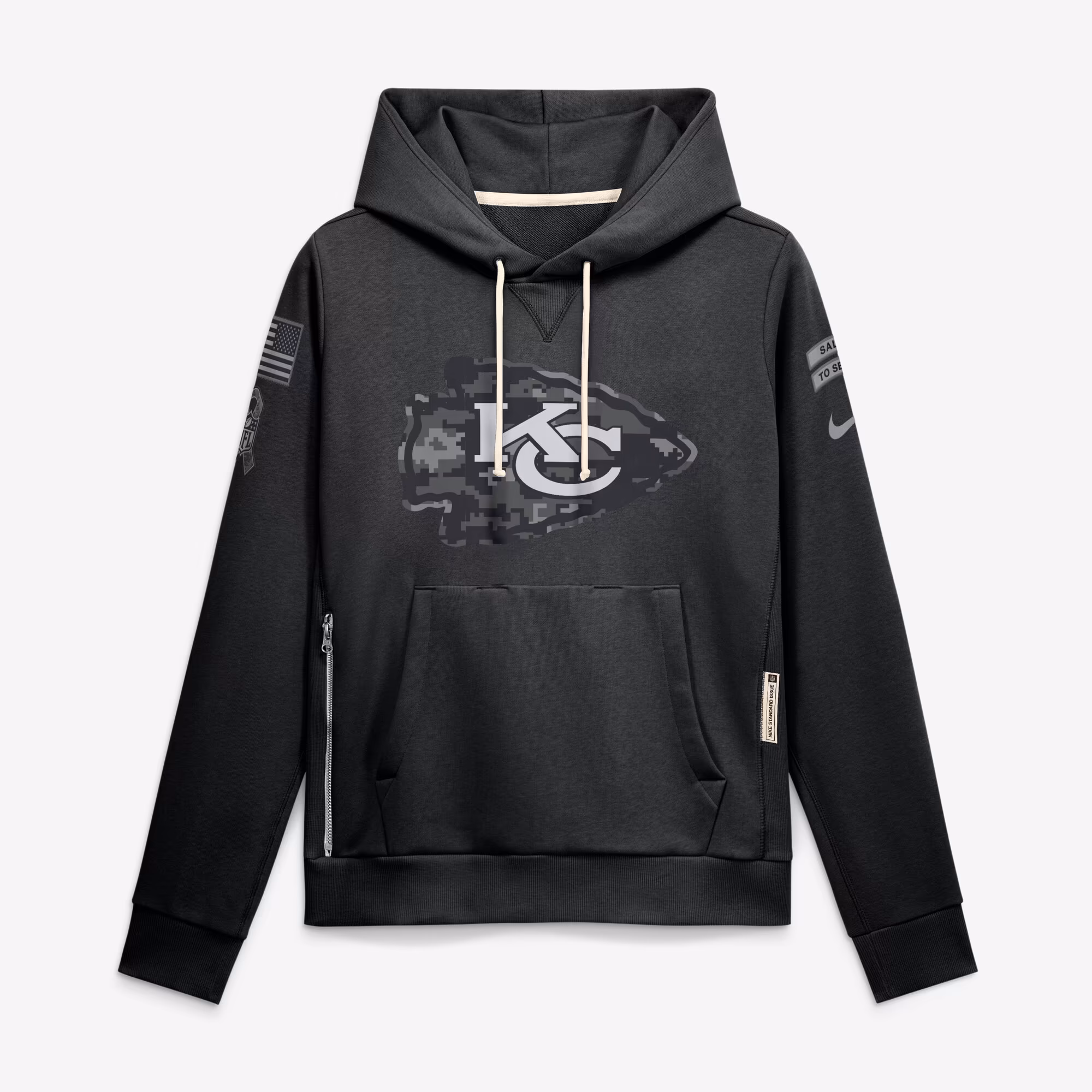 Women's Kansas City Chiefs  Nike Black 2026 Salute to Service Sideline Dri-FIT Pullover Hoodie - Ujersey