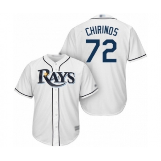 Youth Tampa Bay Rays #72 Yonny Chirinos Authentic White Home Cool Base Baseball Player Jersey - Ujersey