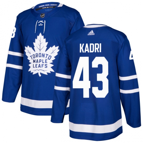 Men's Adidas Toronto Maple Leafs #43 Nazem Kadri Authentic Royal Blue Home NHL Jersey - Ujersey