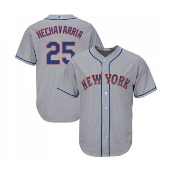 Men's New York Mets #25 Adeiny Hechavarria Replica Grey Road Cool Base Baseball Jersey - Ujersey