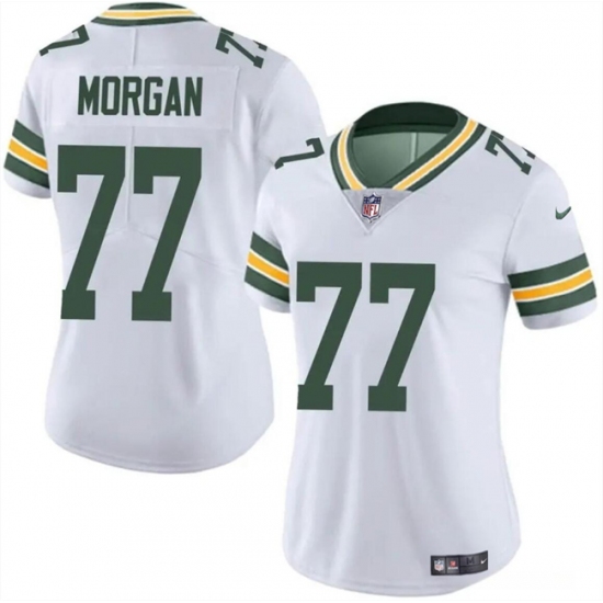 Women's Green Bay Packers #77 Jordan Morgan White 2024 Draft Vapor Untouchable Limited Football Stitched Jersey(Run Small) - Ujersey