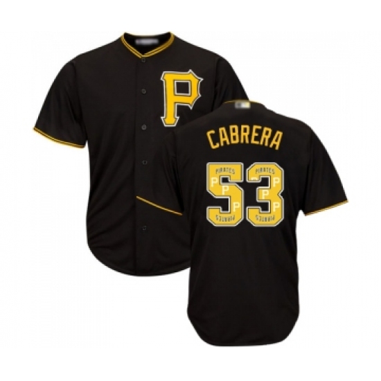 Men's Pittsburgh Pirates #53 Melky Cabrera Authentic Black Team Logo Fashion Cool Base Baseball Jersey - Ujersey