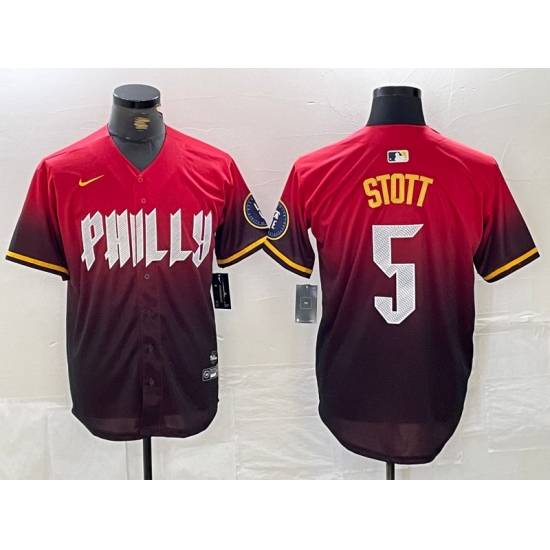 Men's Philadelphia Phillies #5 Bryson Stott Red 2024 City Cool Base Jersey - Ujersey