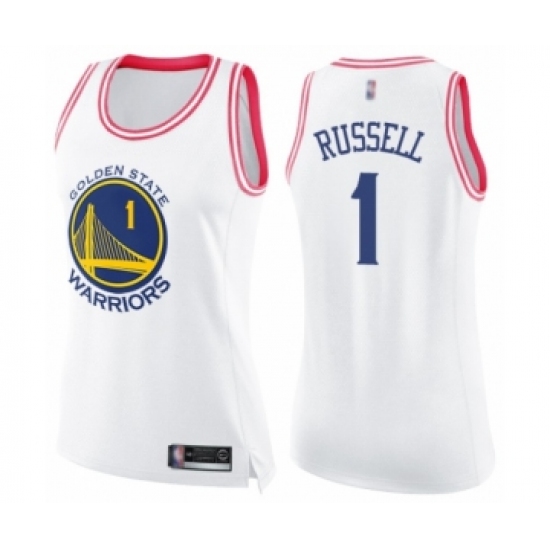 Women's Golden State Warriors #1 D'Angelo Russell Swingman White Pink Fashion Basketball Jersey - Ujersey