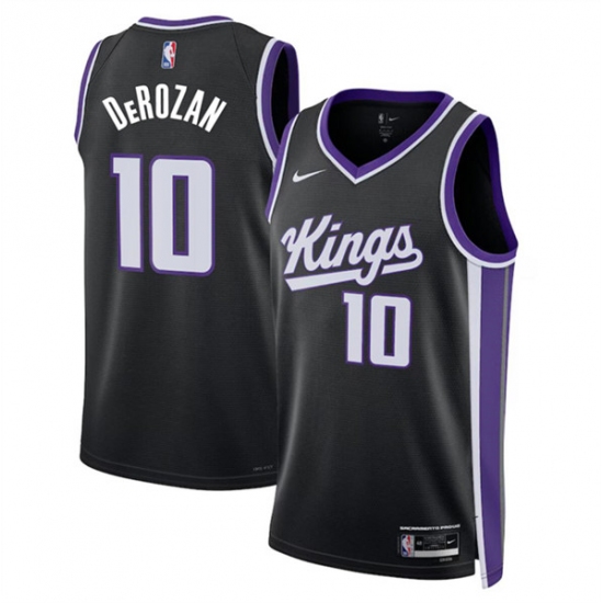 Men's Sacramento Kings #10 DeMar DeRozan Black Icon Edition Swingman Stitched Basketball Jersey - Ujersey
