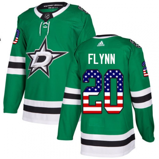 Youth Adidas Dallas Stars #20 Brian Flynn Authentic Green USA Flag Fashion NHL Jersey - Ujersey