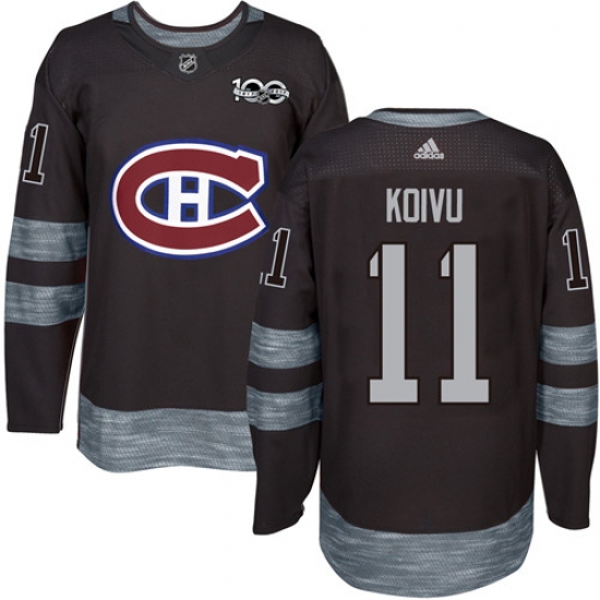 Men's Adidas Montreal Canadiens #11 Saku Koivu Premier Black 1917-2017 100th Anniversary NHL Jersey - Ujersey