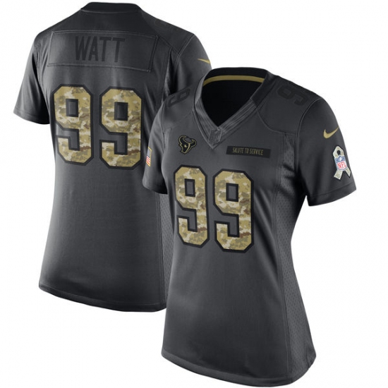Women's Nike Houston Texans #99 J.J. Watt Limited Black 2016 Salute to Service NFL Jersey