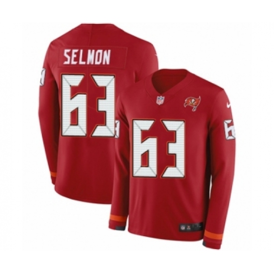 Youth Nike Tampa Bay Buccaneers #63 Lee Roy Selmon Limited Red Therma Long Sleeve NFL Jersey - Ujersey