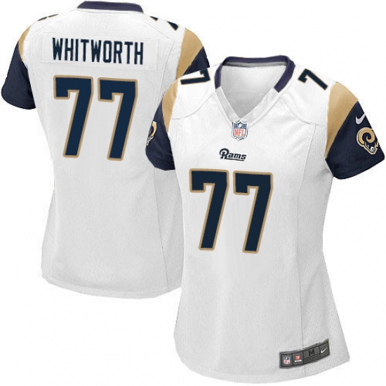 Women's Nike Los Angeles Rams #77 Andrew Whitworth Game White NFL Jersey - Ujersey