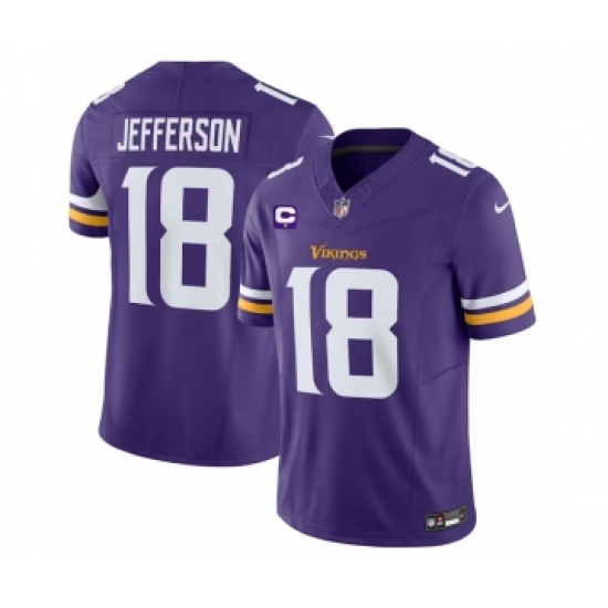 Men's Nike Minnesota Vikings #18 Justin Jefferson Purple 2023 F.U.S.E. 1-Star C Vapor Untouchable Limited Football Stitched Jersey - Ujersey