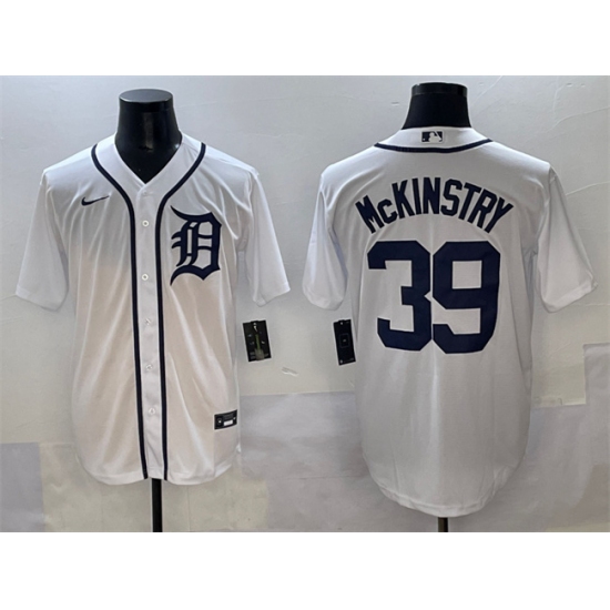 Men's Detroit Tigers #39 Zach McKinstry White Cool Base Stitched Baseball Jersey - Ujersey