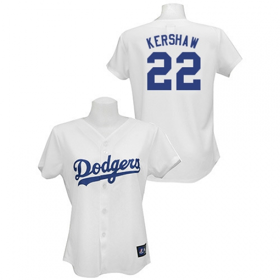 Women's Majestic Los Angeles Dodgers #22 Clayton Kershaw Authentic White MLB Jersey - Ujersey