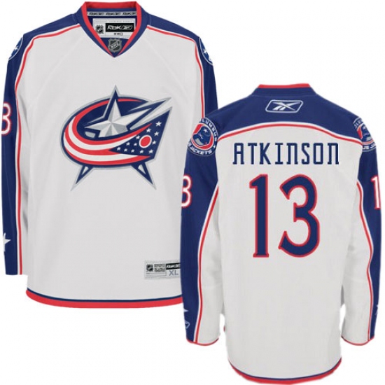 Women's Reebok Columbus Blue Jackets #13 Cam Atkinson Authentic White Away NHL Jersey - Ujersey