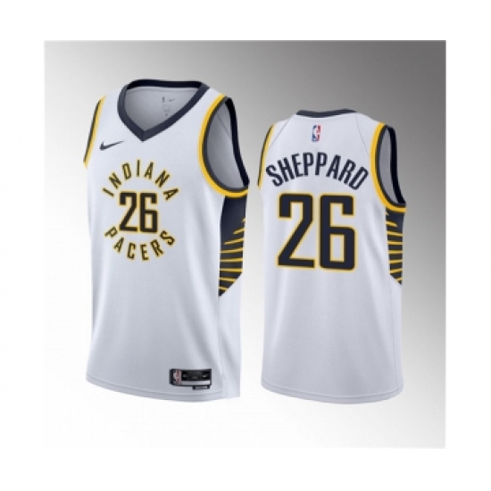 Men's Indiana Pacers #26 Ben Sheppard White 2023 Draft Association Edition Stitched Basketball Jersey - Ujersey