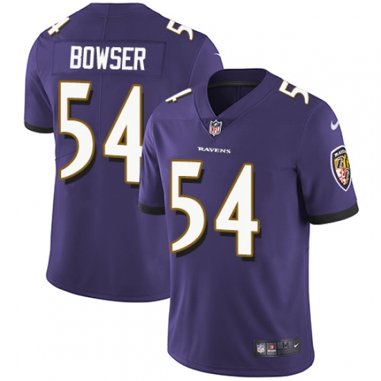 Youth Nike Baltimore Ravens #54 Tyus Bowser Purple Team Color Vapor Untouchable Limited Player NFL Jersey - Ujersey