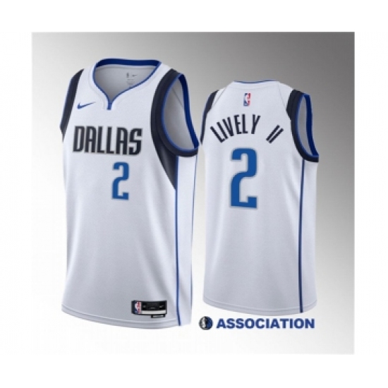 Men's Dallas Mavericks #2 Dereck Lively II White 2023 Draft Association Edition Stitched Basketball Jersey - Ujersey