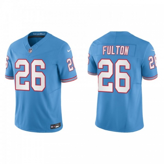 Men's Nike Tennessee Titans #26 Kristian Fulton Light Blue 2023 F.U.S.E. Vapor Limited Throwback Stitched Football Jersey - Ujersey