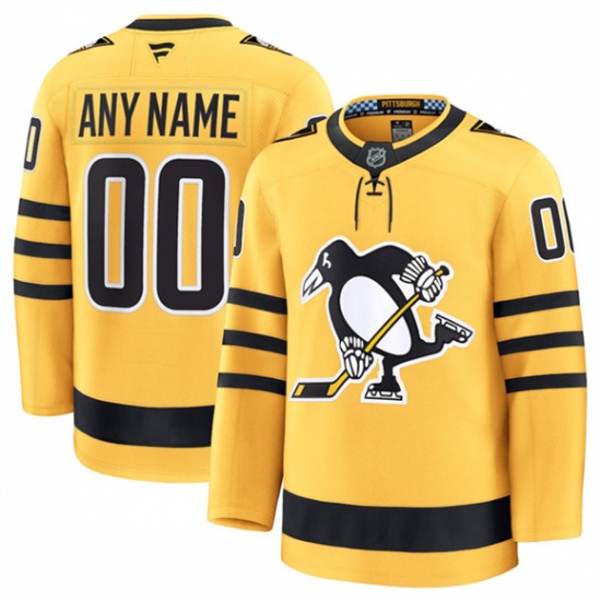 Men's Pittsburgh Penguins Active Player Custom Gold 2025 Alternate Stitched Hockey Jersey - Ujersey