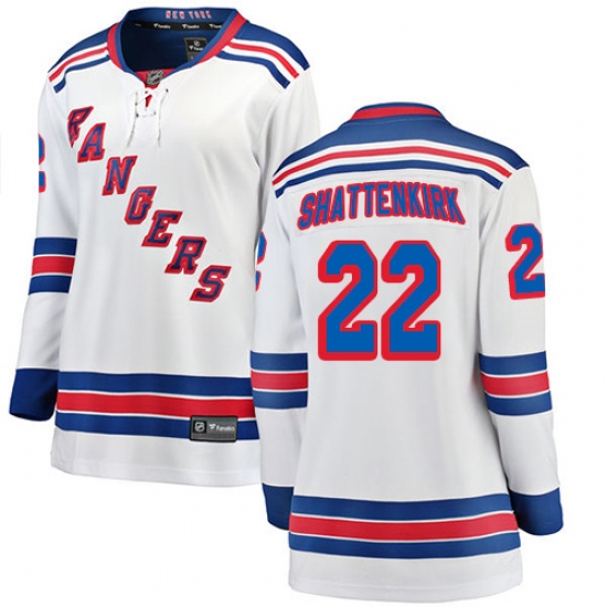 Women's New York Rangers #22 Kevin Shattenkirk Fanatics Branded White Away Breakaway NHL Jersey - Ujersey