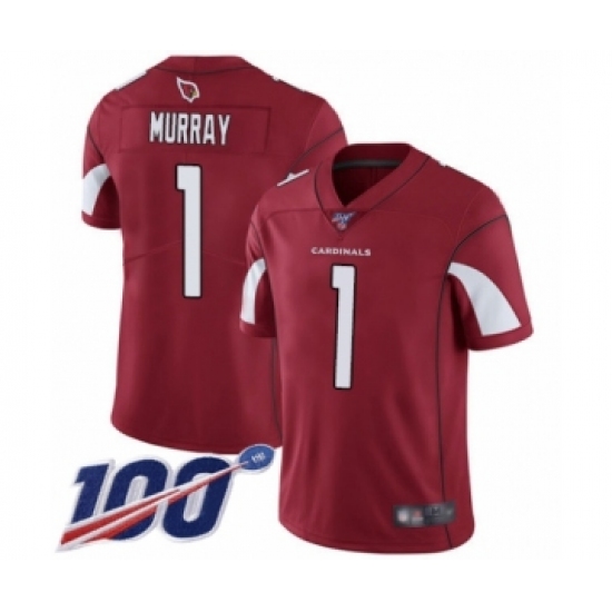 Men's Arizona Cardinals #1 Kyler Murray Red Team Color Vapor Untouchable Limited Player 100th Season Football Jersey - Ujersey