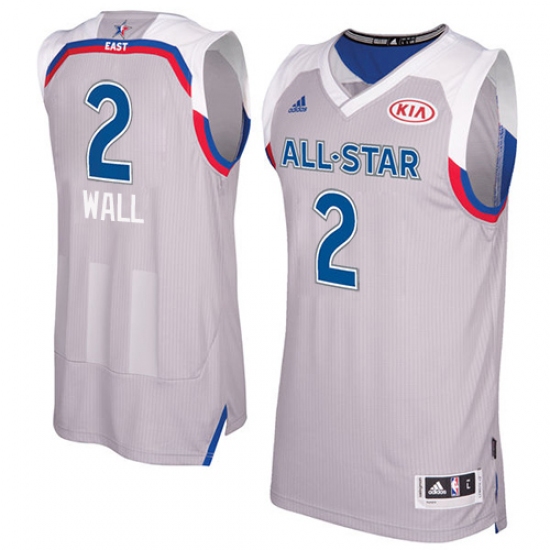 Men's Adidas Washington Wizards #2 John Wall Authentic Gray 2017 All Star NBA Jersey - Ujersey