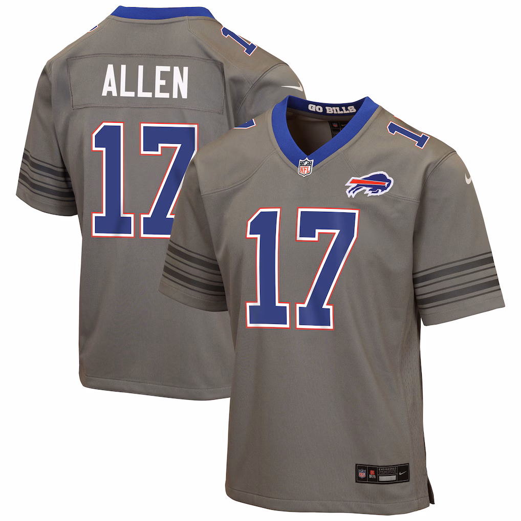 Youth Buffalo Bills Josh Allen Nike Gray Nickel City Game Jersey - Ujersey