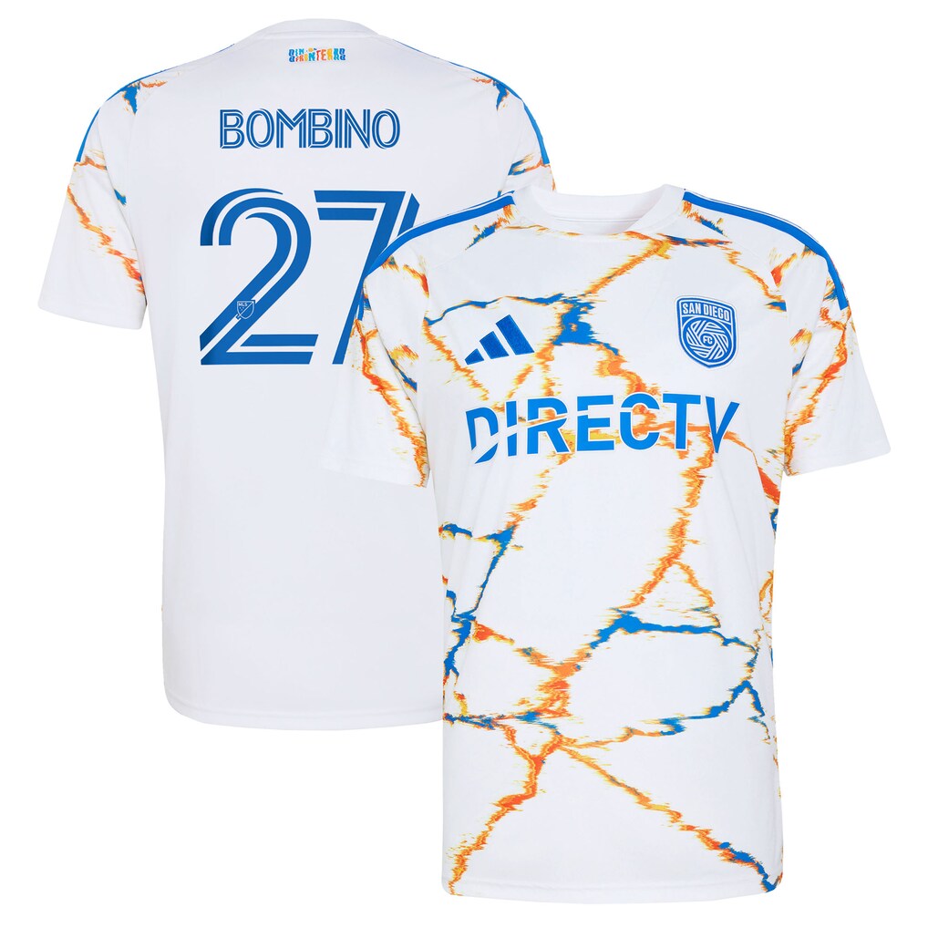 Men's San Diego FC Luca Bombino adidas White 2026 Unprecedented Unity Kit Replica Jersey - Ujersey