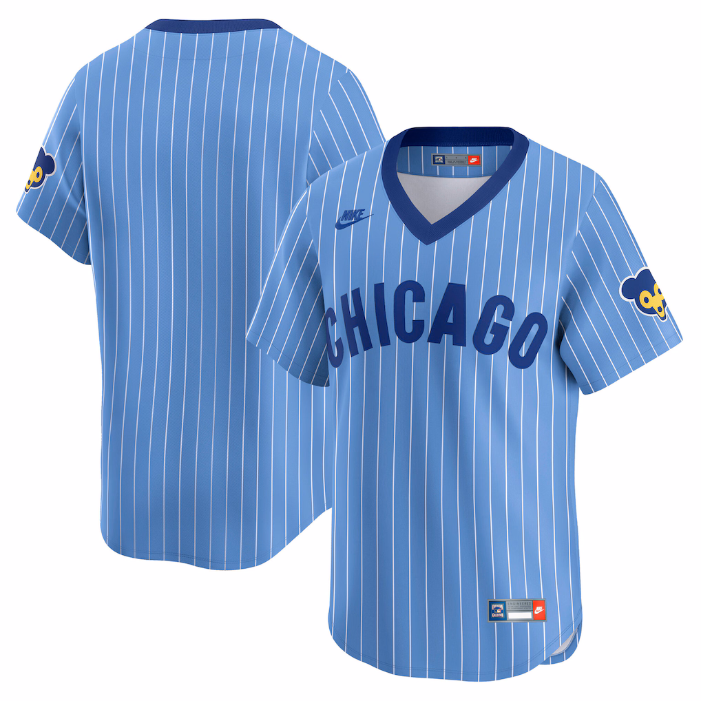 Men's Chicago Cubs Nike Light Blue Cooperstown Collection Limited Jersey - ujerseystore