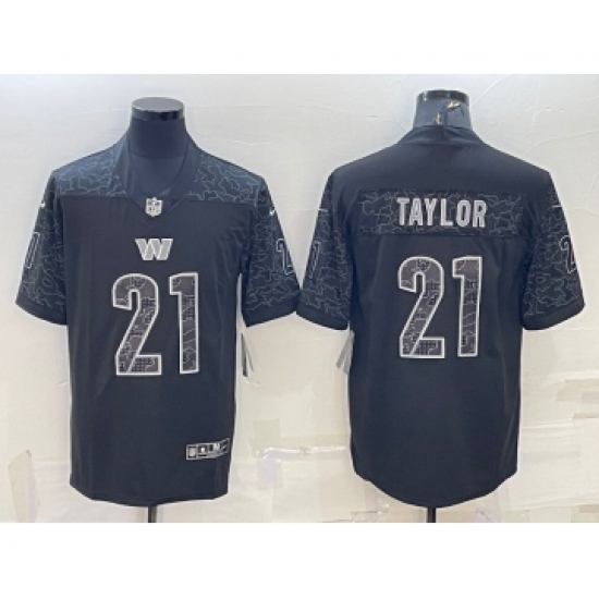 Men's Washington Commanders #21 Sean Taylor Black Reflective Limited Stitched Football Jersey - Ujersey