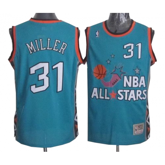 Men's Mitchell and Ness Indiana Pacers #31 Reggie Miller Swingman Light Blue 1996 All Star Throwback NBA Jersey - Ujersey