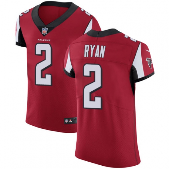 Men's Nike Atlanta Falcons #2 Matt Ryan Red Team Color Vapor Untouchable Elite Player NFL Jersey - ujerseystore