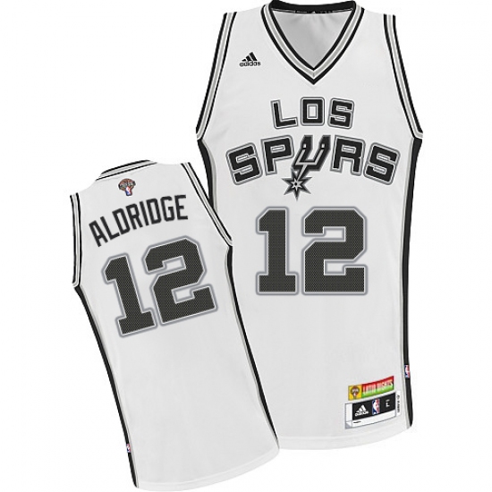 Men's Adidas San Antonio Spurs #12 LaMarcus Aldridge Swingman White Latin Nights NBA Jersey - Ujersey