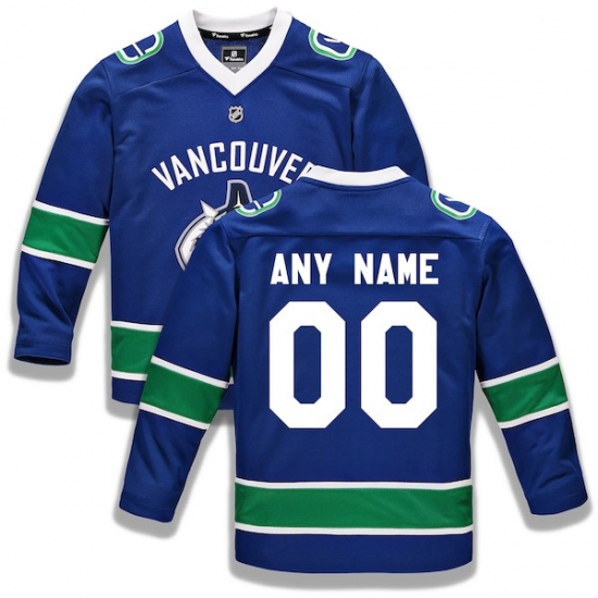 Youth Vancouver Canucks Fanatics Branded Blue Home Replica Custom Jersey - Ujersey