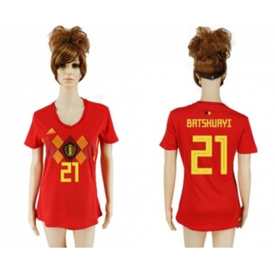 Women's Belgium #21 Batshuayi Red Home Soccer Country Jersey
