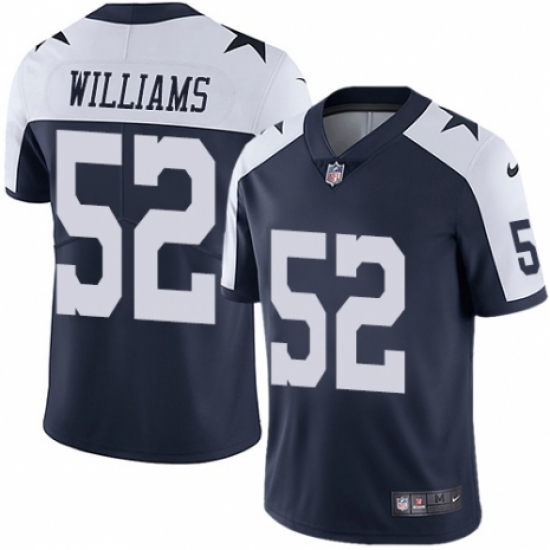 Men's Nike Dallas Cowboys #52 Connor Williams Navy Blue Throwback Alternate Vapor Untouchable Limited Player NFL Jersey - Ujersey