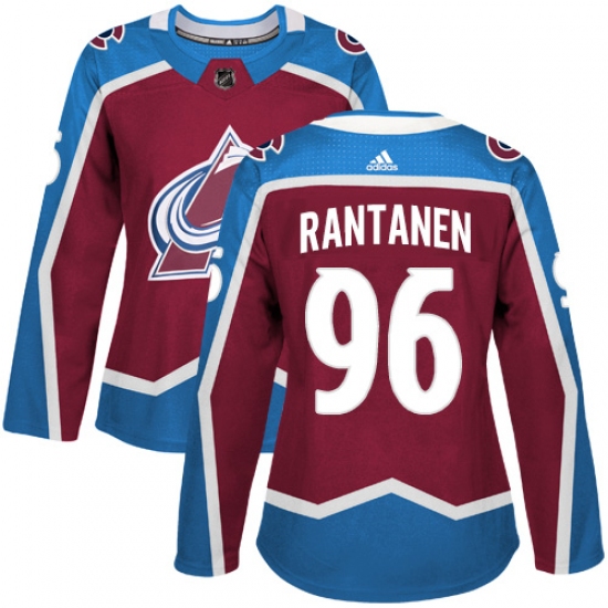 Women's Adidas Colorado Avalanche #96 Mikko Rantanen Authentic Burgundy Red Home NHL Jersey - Ujersey