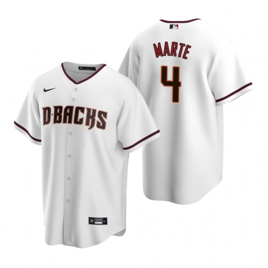 Men's Nike Arizona Diamondbacks #4 Ketel Marte White Home Stitched Baseball Jersey - Ujersey