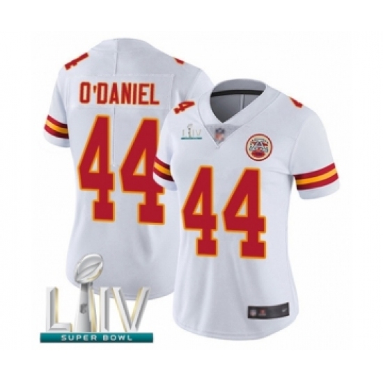 Women's Kansas City Chiefs #44 Dorian O'Daniel White Vapor Untouchable Limited Player Super Bowl LIV Bound Football Jersey - Ujersey