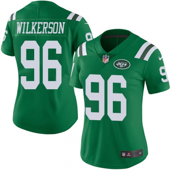 Women's Nike New York Jets #96 Muhammad Wilkerson Limited Green Rush Vapor Untouchable NFL Jersey - Ujersey