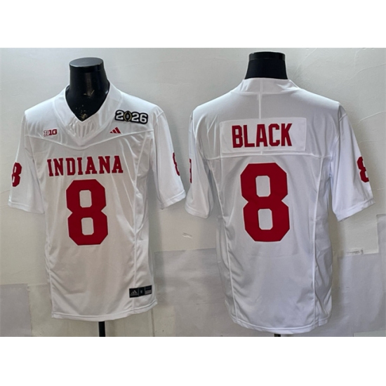 Men's Indiana Hoosiers #8 Kaelon Black White F.U.S.E. 2026 Patch Stitched Football Jersey - Ujersey