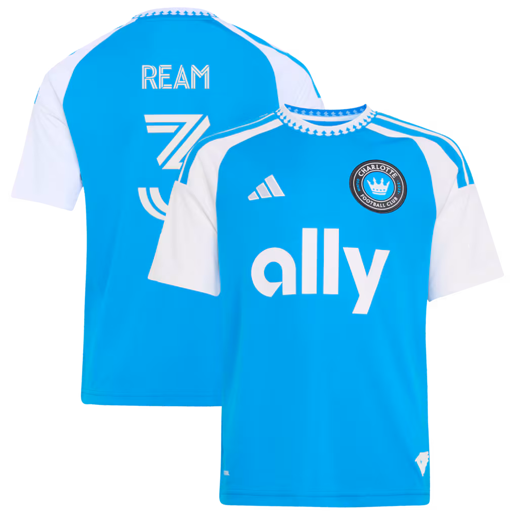 Youth Charlotte FC Tim Ream adidas Blue 2026 Carolina Kit: Crowns Up Replica Jersey - Ujersey NHL