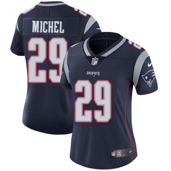 Women's Nike New England Patriots #29 Sony Michel Navy Blue Team Color Vapor Untouchable Limited Player NFL Jersey - Ujersey