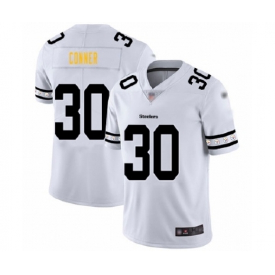 Men's Pittsburgh Steelers #30 James Conner White Team Logo Fashion Limited Player Football Jersey - Ujersey