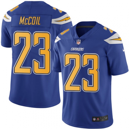 Youth Nike Los Angeles Chargers #23 Dexter McCoil Limited Electric Blue Rush Vapor Untouchable NFL Jersey - Ujersey