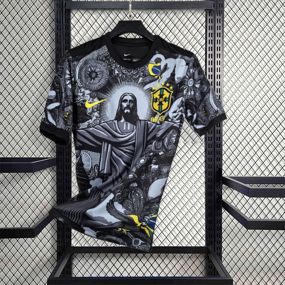 Brazil Soccer Jersey Jesus Custom Shirt 2024 - ujerseystore
